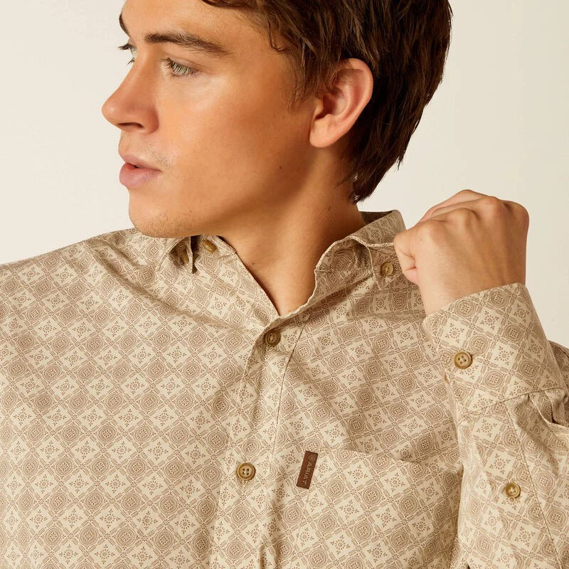 Ariat Men's Morgan Modern Long Sleeve Shirt- Pumice Stone - Image 2