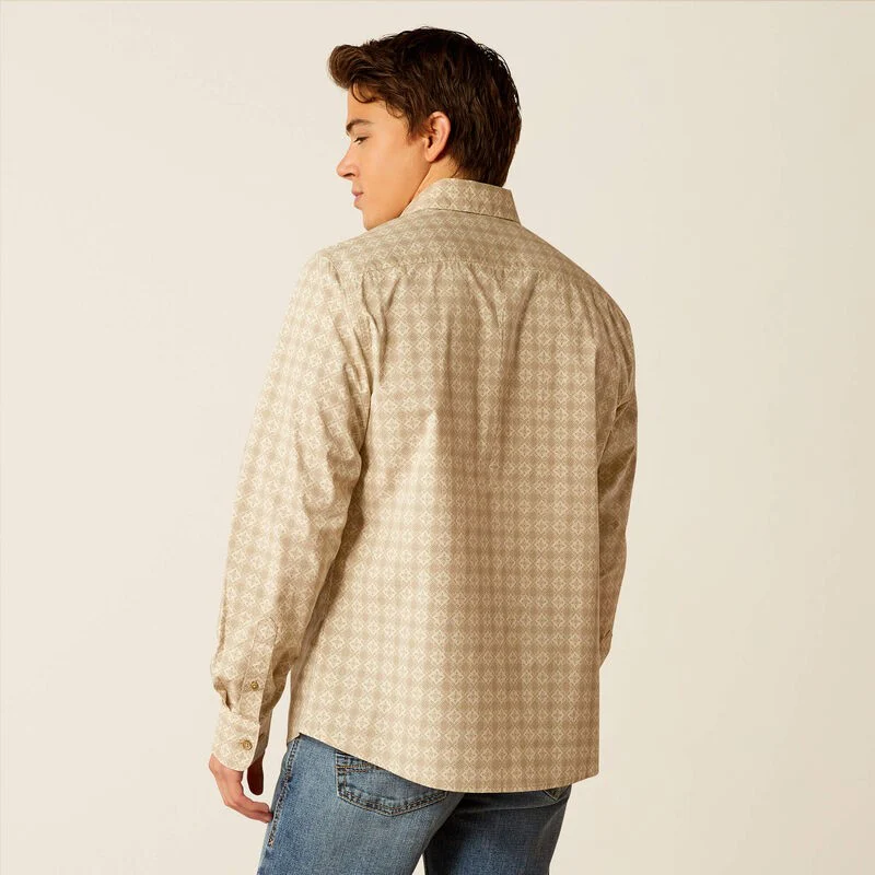 Ariat Men's Morgan Modern Long Sleeve Shirt- Pumice Stone - Image 4