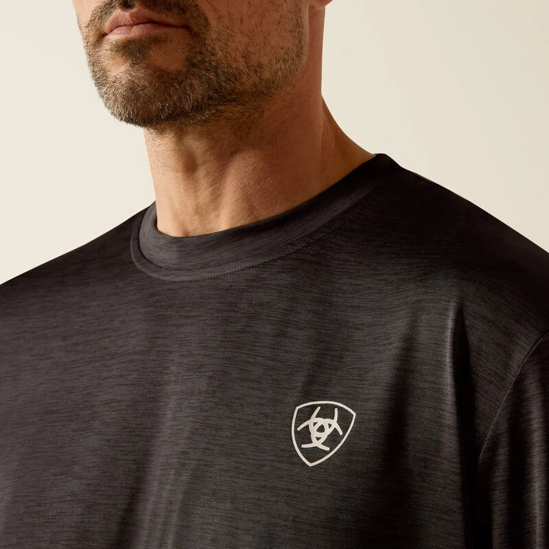 Ariat Men's Charger Stacks Long Sleeve T-Shirt- Black - Image 4