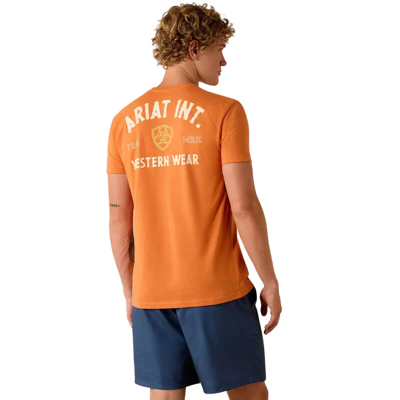 Ariat Men's Outline Shop Short Sleeve Tee Shirt - Papaya