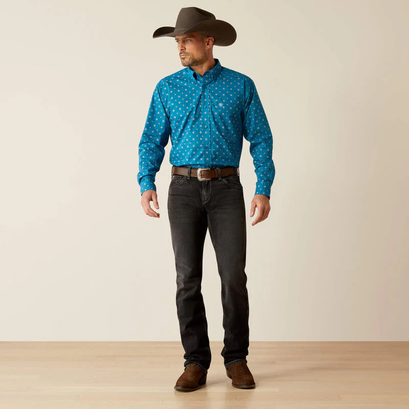 Ariat Men's Paxton Classic Fit Shirt - Teal - Image 3