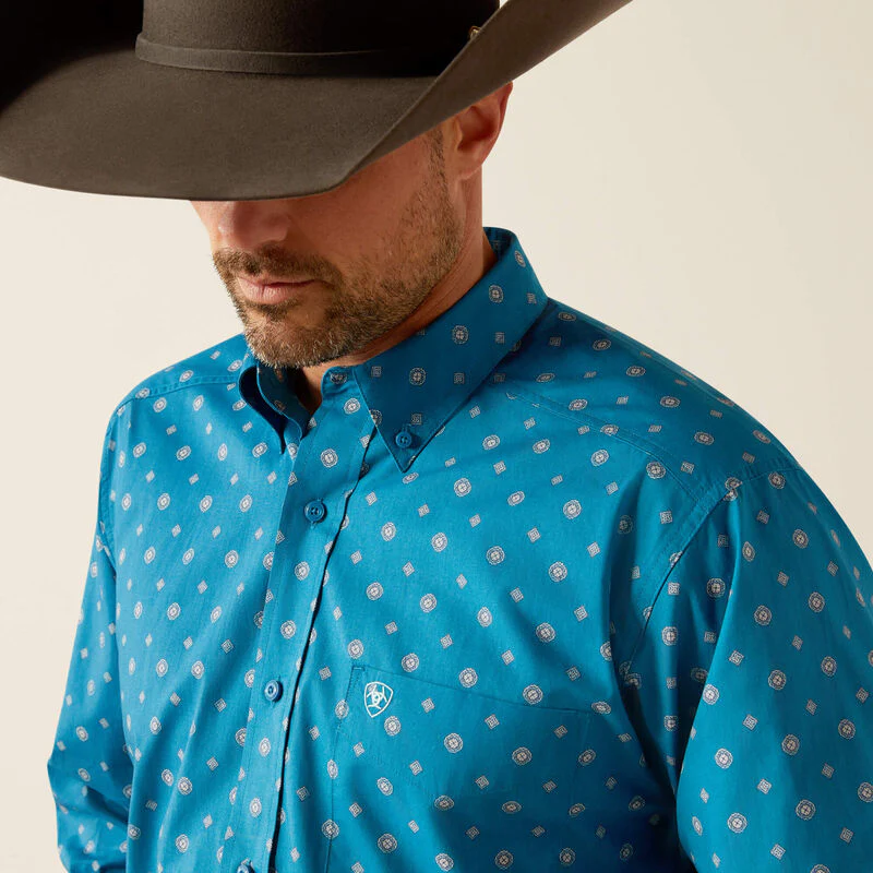 Ariat Men's Paxton Classic Fit Shirt - Teal - Image 4