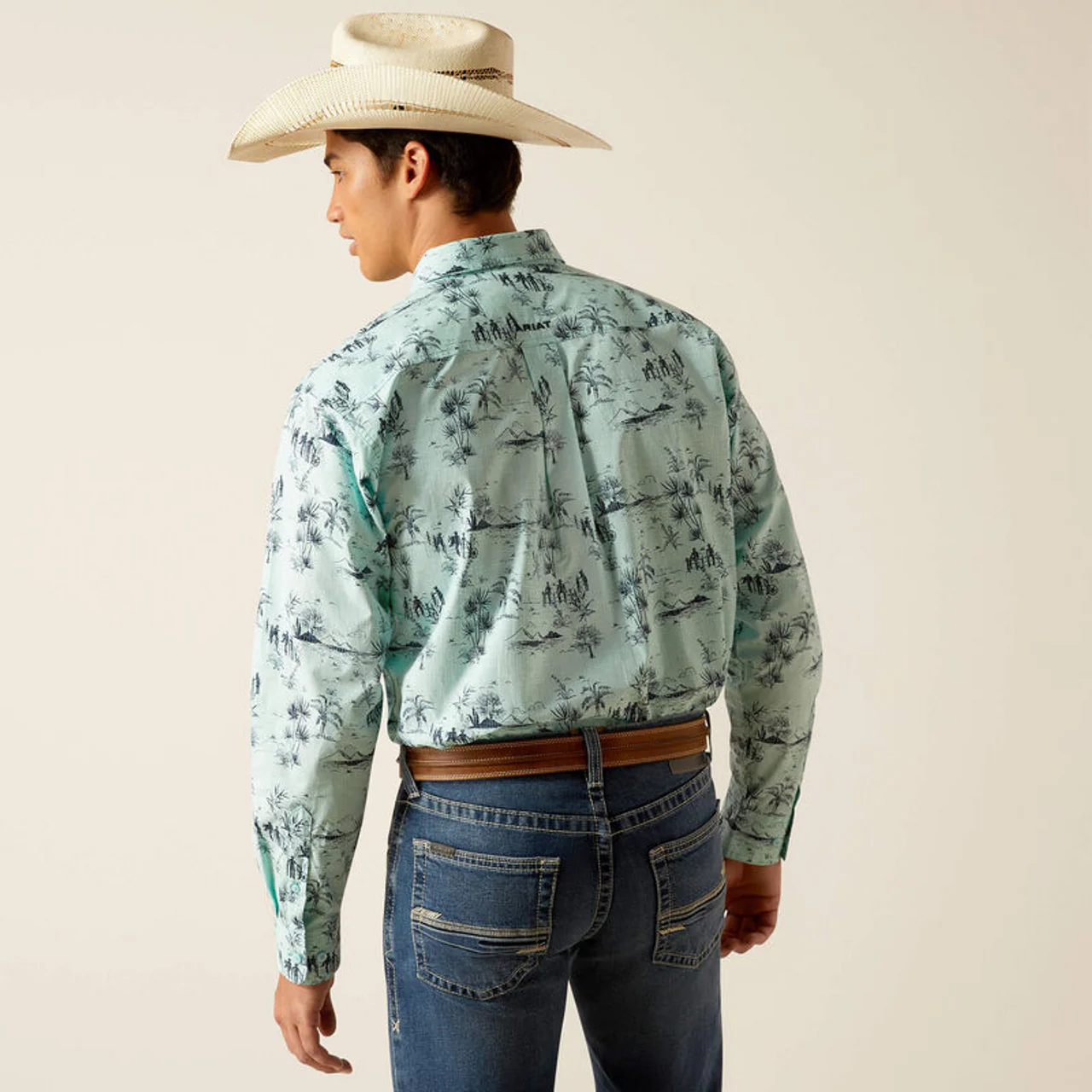 Ariat Men's Paxtyn Classic Fit Long Sleeve Shirt - Blue Tint - Image 2