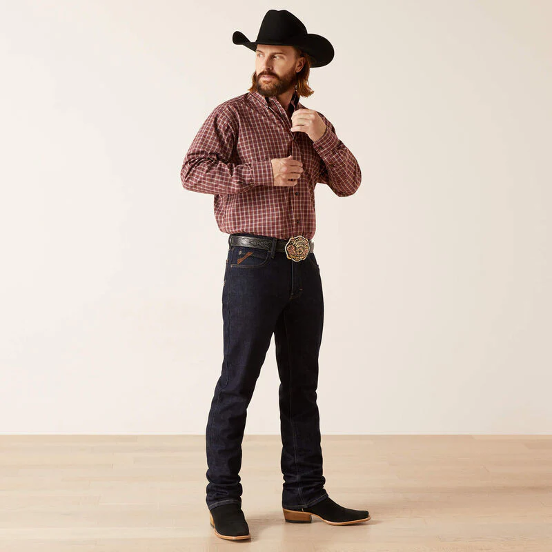 Ariat Men's Pro Nicco Long Sleeve Classic Fit Shirt - Frair Brown - Image 3
