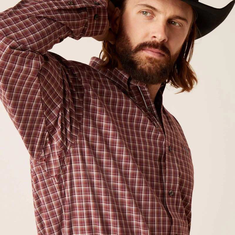 Ariat Men's Pro Nicco Long Sleeve Classic Fit Shirt - Frair Brown - Image 4