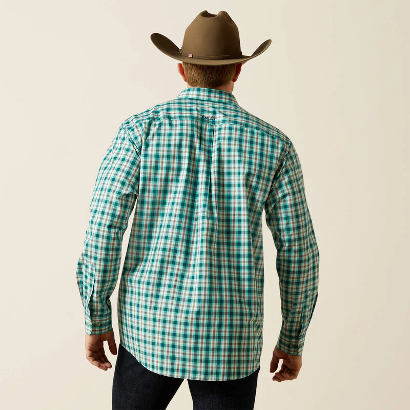 Ariat Men's Pro Series Brayden Classic Fit Long Sleeve Shirt - Teal - Image 2