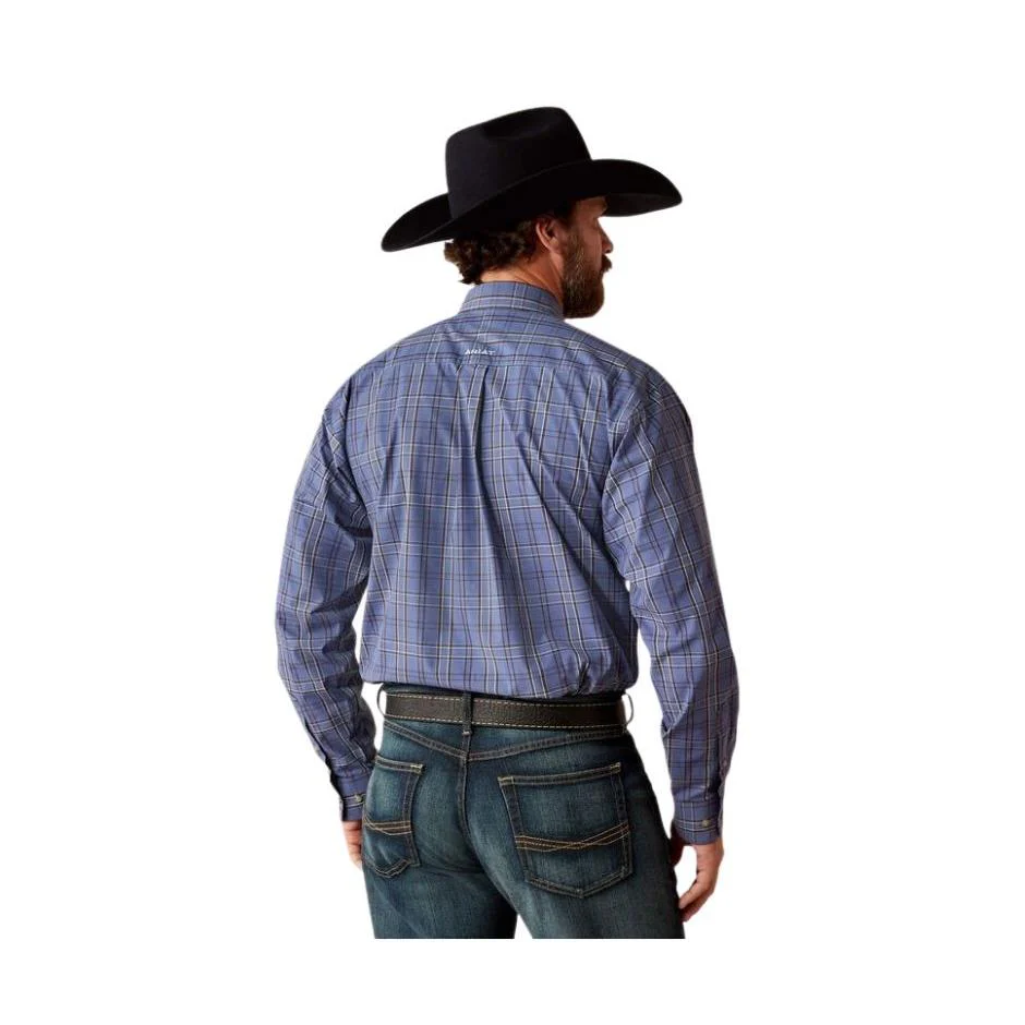 Ariat Men's Pro Series Creed Classic Fit  Long Sleeve Shirt- Grey Blue - Image 3
