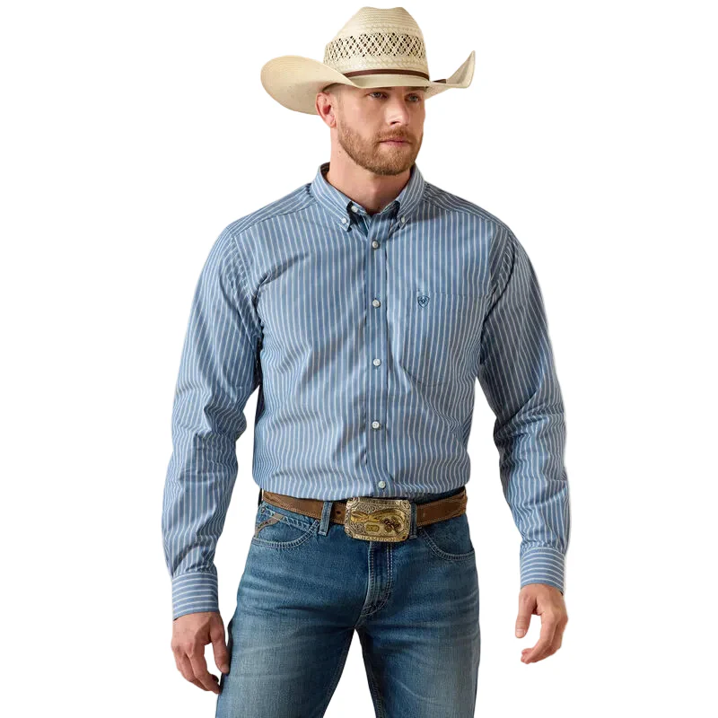 Ariat Men's Pro Series Judah Fitted Long Sleeve Shirt - Poseidon Stripe