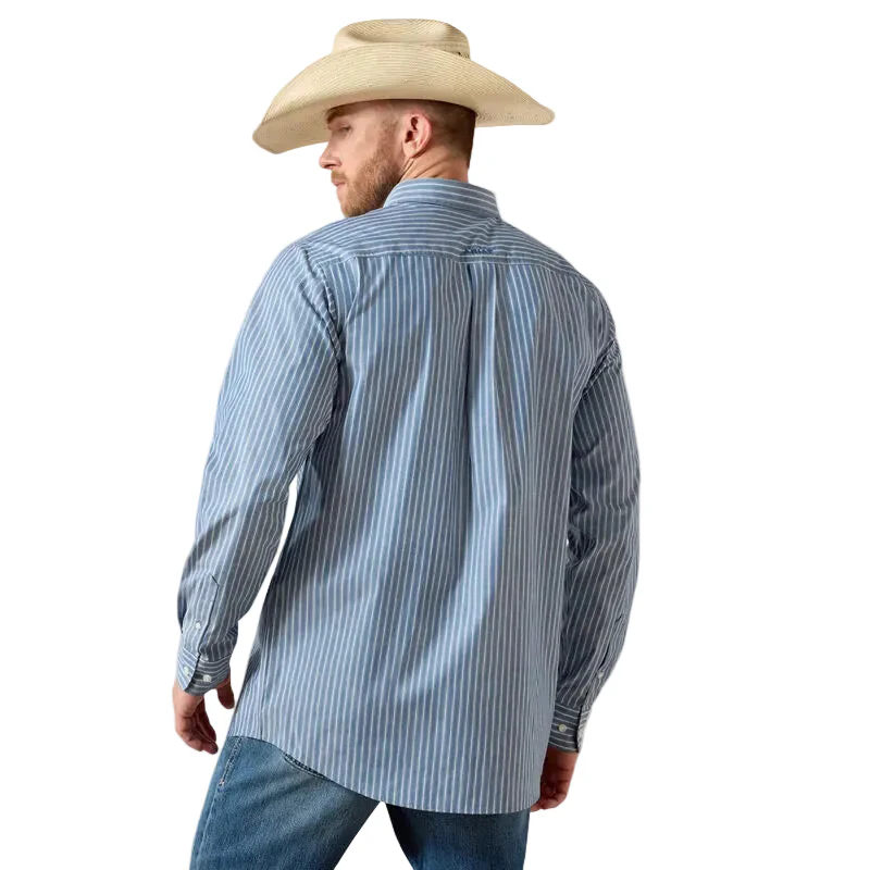 Ariat Men's Pro Series Judah Fitted Long Sleeve Shirt - Poseidon Stripe - Image 2