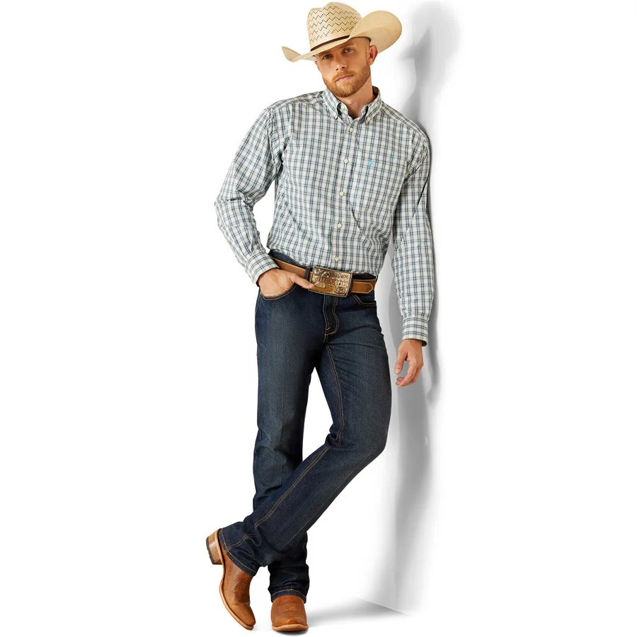 Ariat Men's Pro Series Shelton Long Sleeve Classic Fit Shirt - Khaki - Image 3