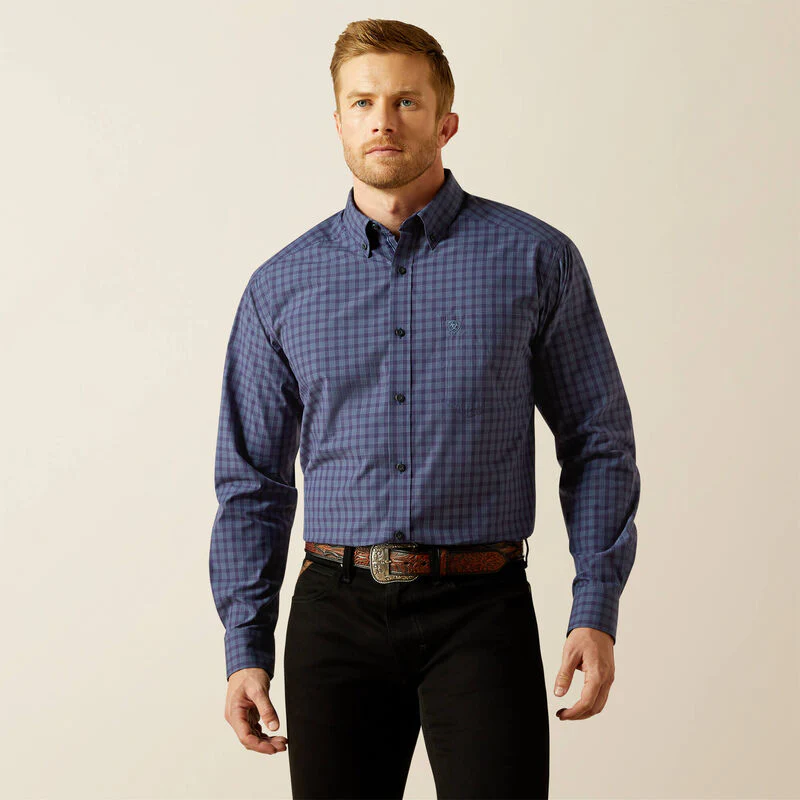 Ariat Men's Pro Series Tate Classic Fit Long Sleeve Shirt - Navy