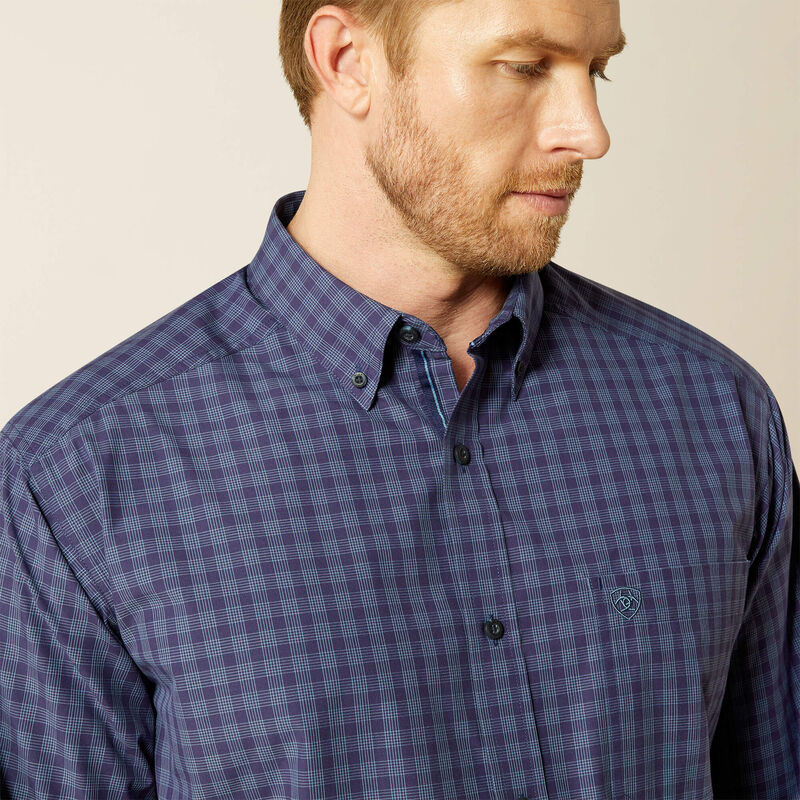 Ariat Men's Pro Series Tate Classic Fit Long Sleeve Shirt - Navy - Image 3