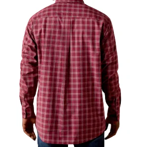 Ariat Men's Pro Series Tidus Long Sleeve Shirt - Maroon Banner Plaid