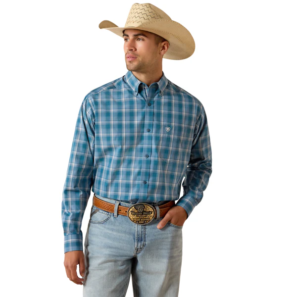 Ariat Men's Pro Series Tyce Long Sleeve Shirt - Deep Dive Plaid