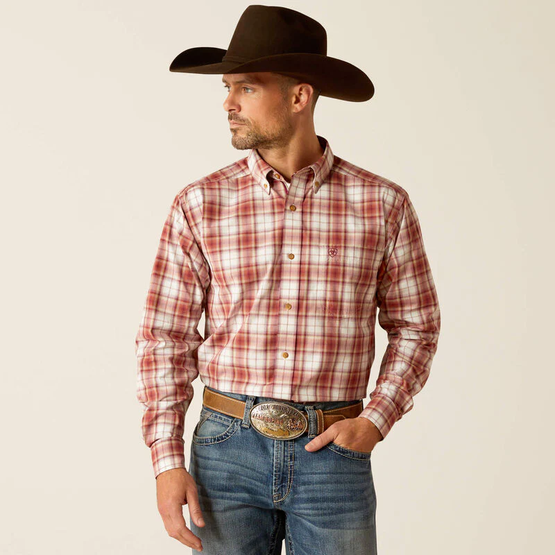 Ariat Men's Pro Sonny Classic Fit Long Sleeve Shirt - Red