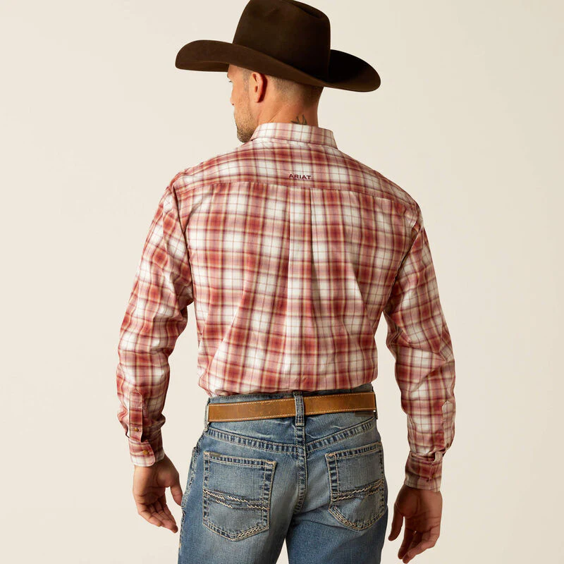 Ariat Men's Pro Sonny Classic Fit Long Sleeve Shirt - Red - Image 2