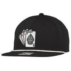 Ariat Men's R112 Aces 3D Embroidered Cap- Black