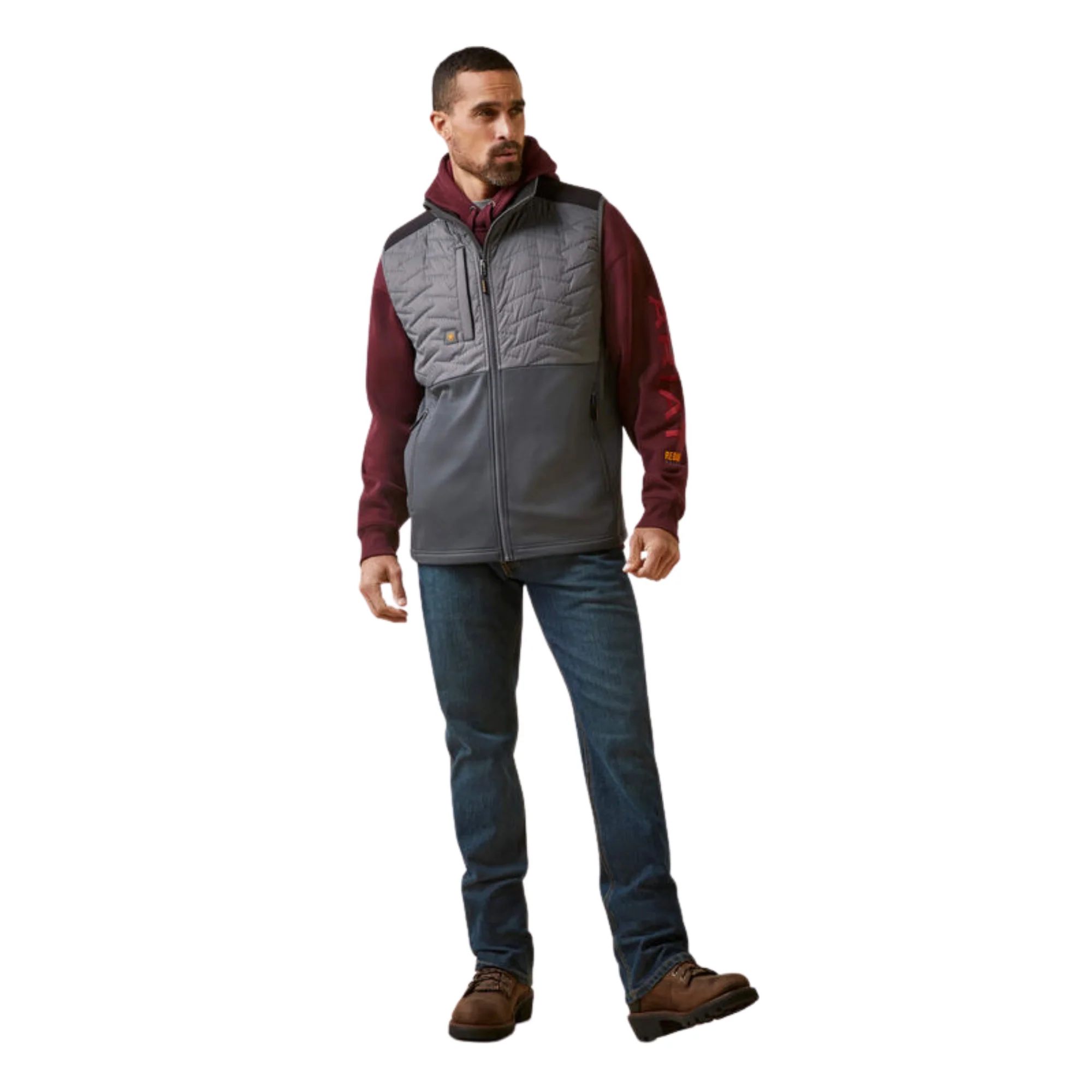 Ariat Men's Rebar Cloud 9 Insulated Vest - Rebar Grey - Image 3