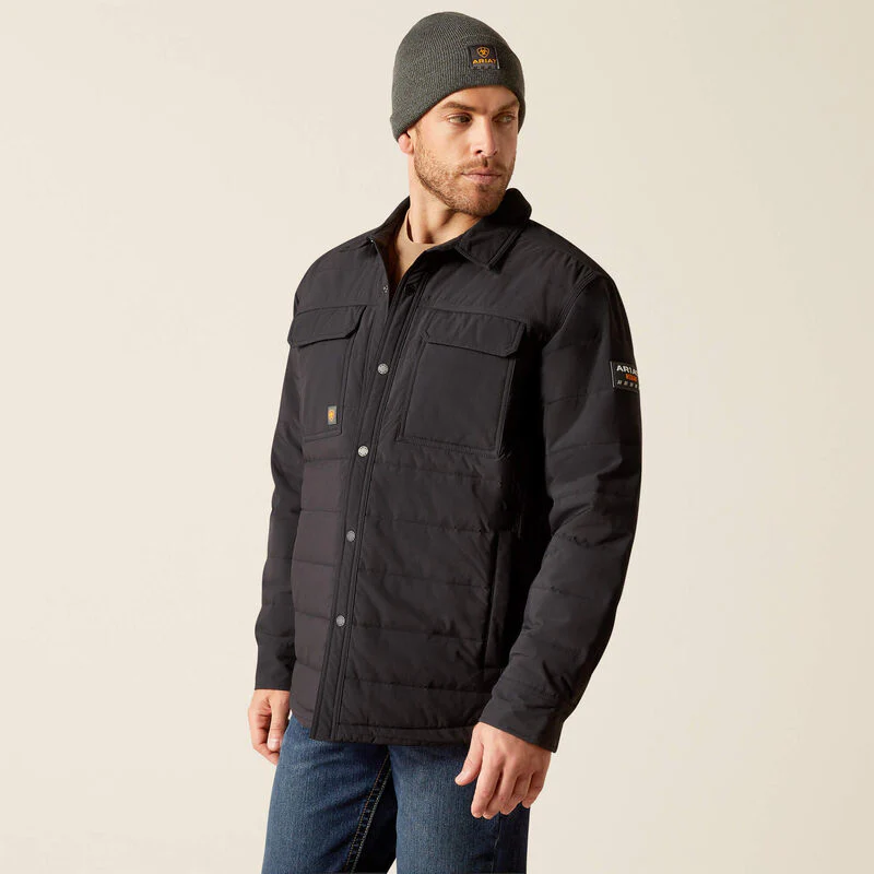 Ariat Men's Rebar Cordura Ripstop Insulated Shirt Jacket - Black