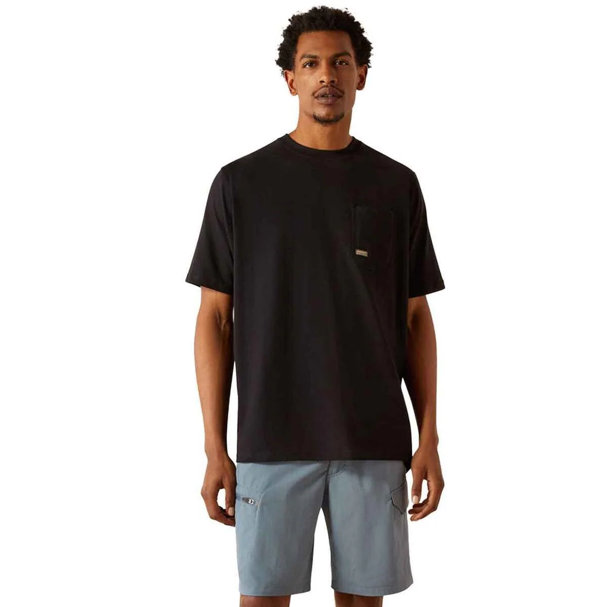 Ariat Men's Rebar Cotton Strong Hardhead Short Sleeve Tee Shirt- Burgundy Heather - Image 2