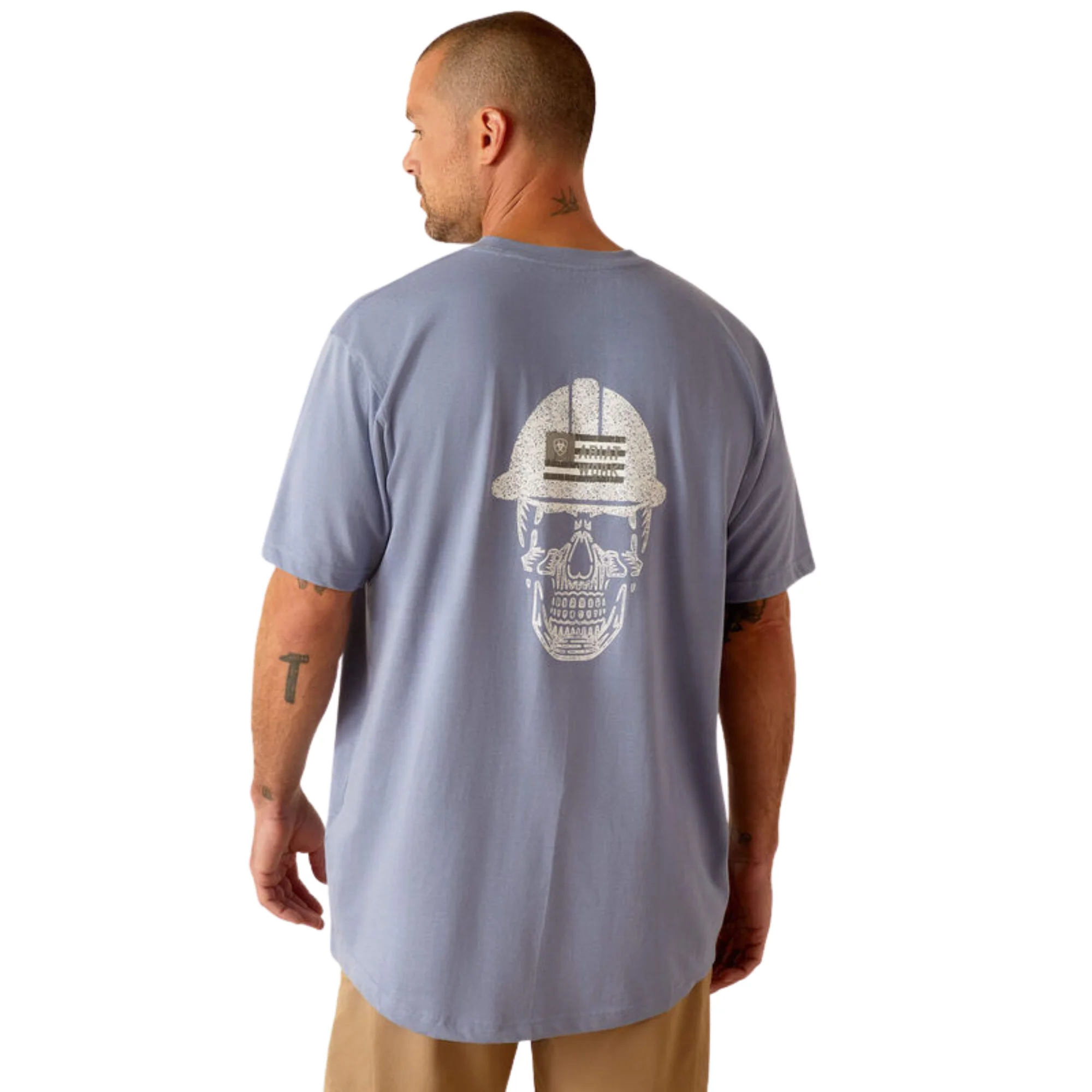 Ariat Men's Rebar Cotton Strong Roughneck T-Shirt - Infinity Heather - Image 2