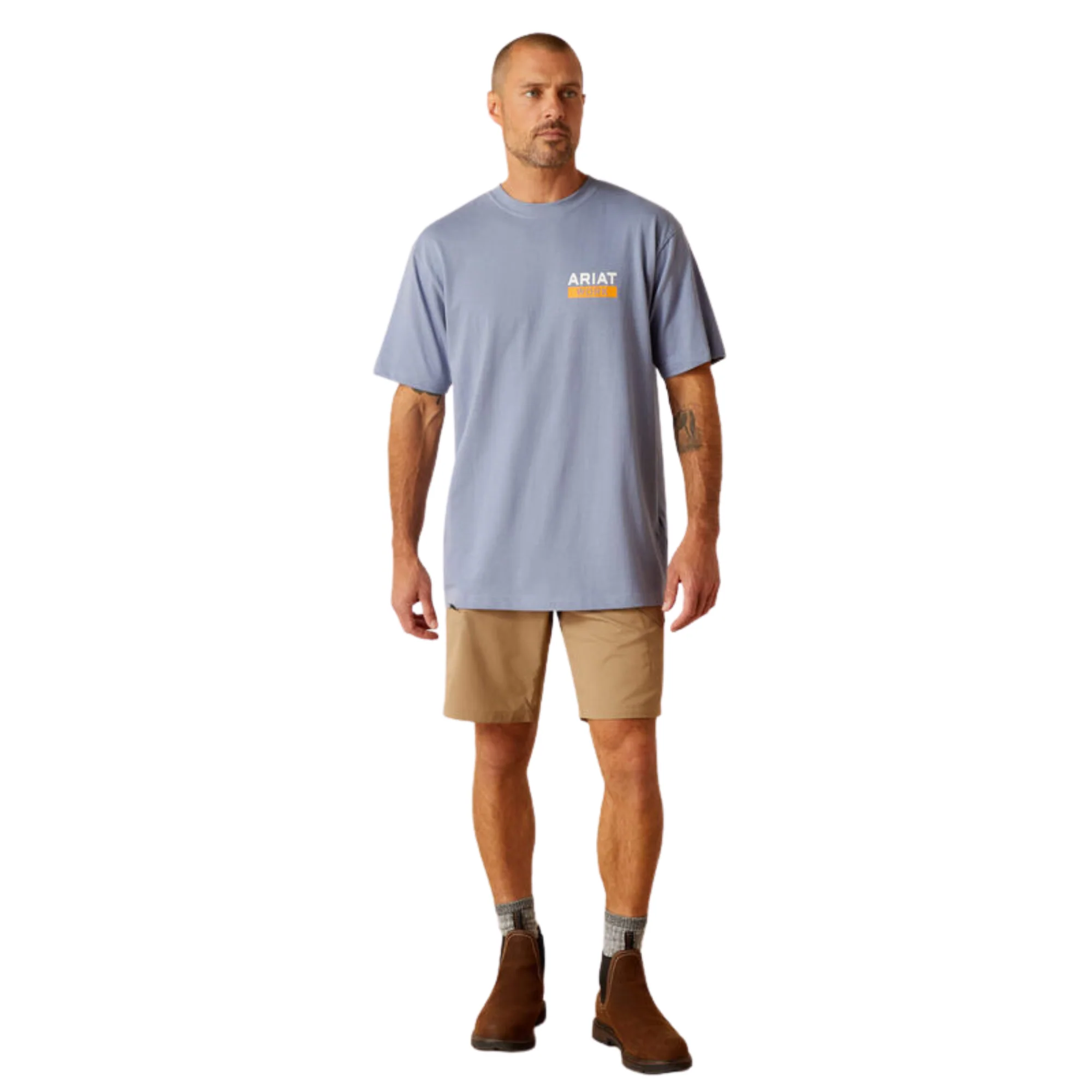 Ariat Men's Rebar Cotton Strong Roughneck T-Shirt - Infinity Heather - Image 3