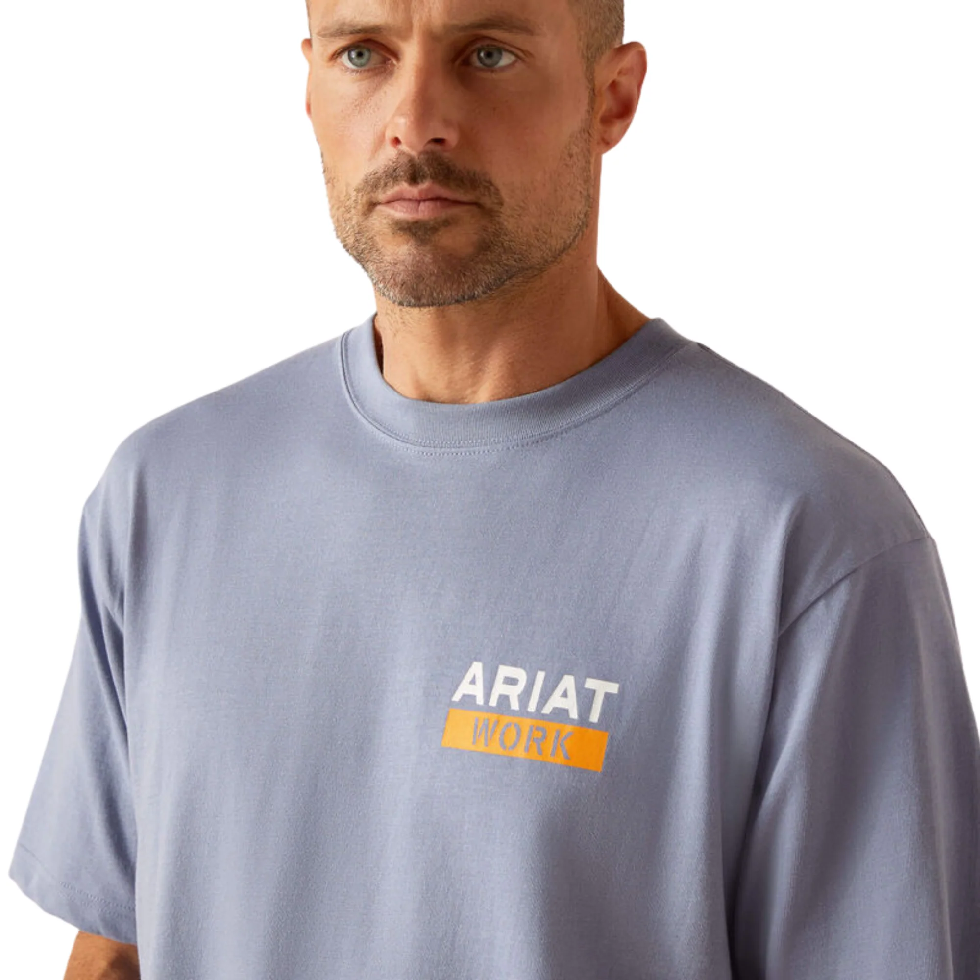 Ariat Men's Rebar Cotton Strong Roughneck T-Shirt - Infinity Heather - Image 4