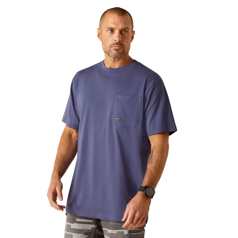 Ariat Men's Rebar Cotton Strong Stacking Dimes Shirt - Blue Indigo