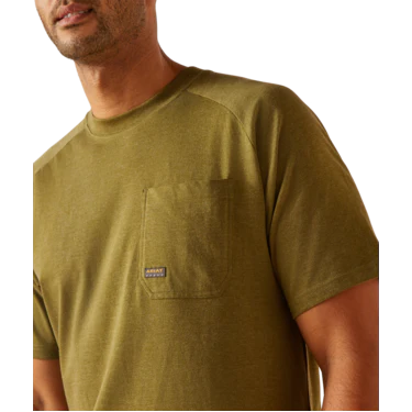 Ariat Men's Rebar Cotton Strong T-Shirt - Lichen Heather - Image 3