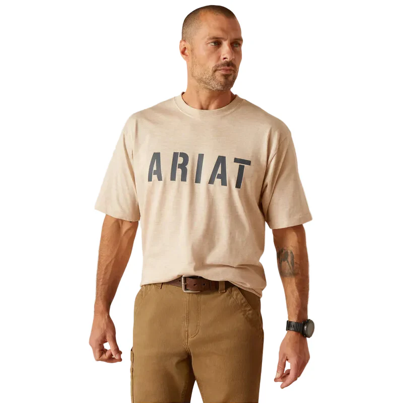 Ariat Men's Rebar Cotton Strong T-Shirt - Oat Heather
