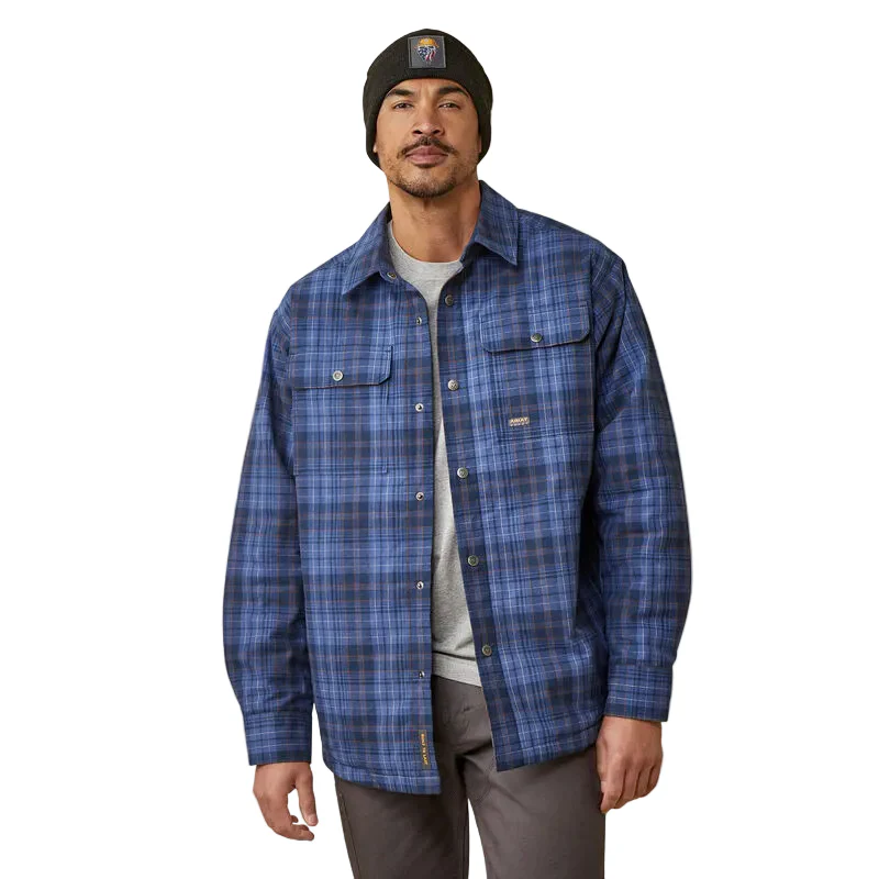 Ariat Men's Rebar Flannel Insulated Shirt Jacket  Coastal Blue Plaid