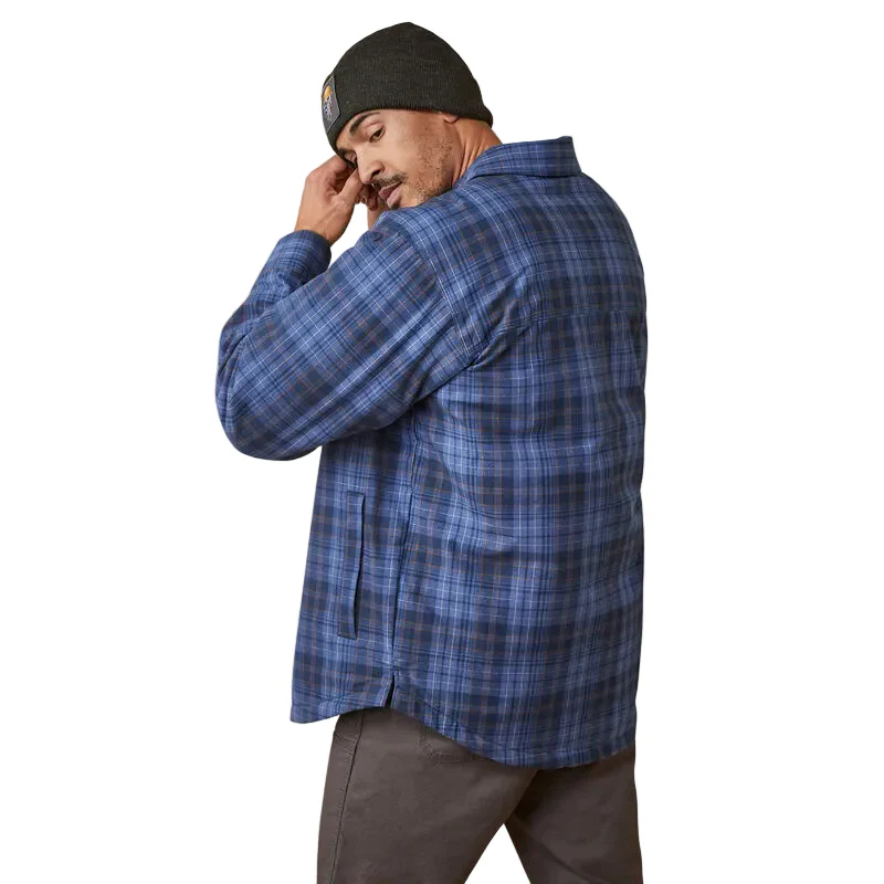 Ariat Men's Rebar Flannel Insulated Shirt Jacket  Coastal Blue Plaid - Image 2