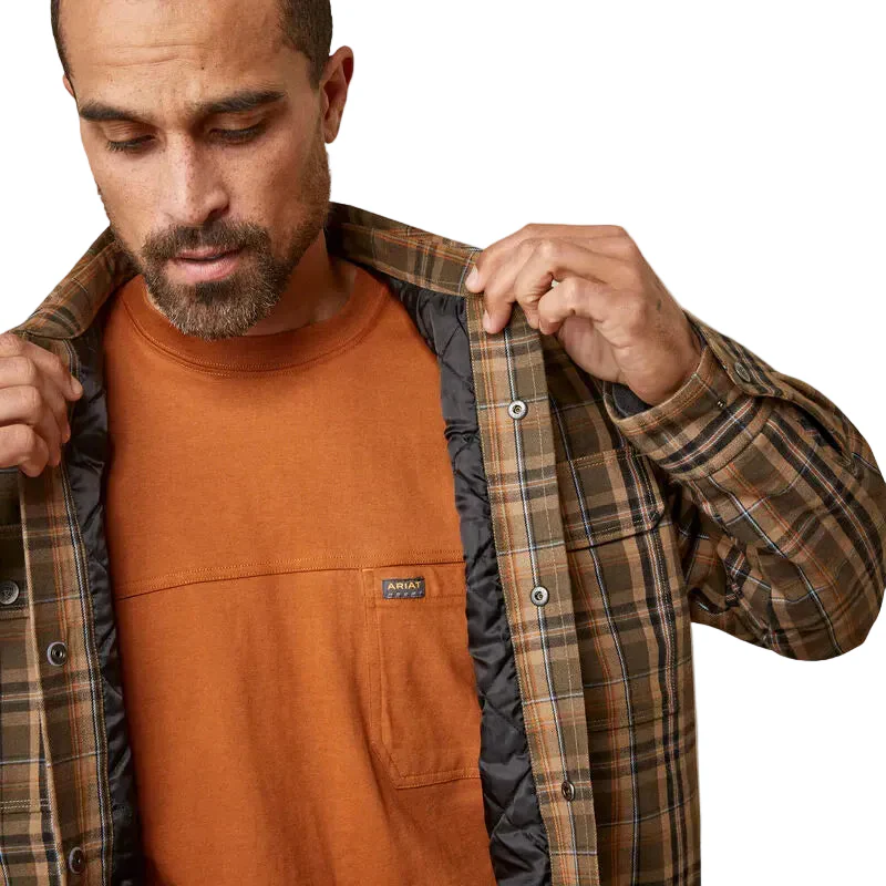 Ariat Men's Rebar Flannel Insulated Shirt Jacket Wren Plaid - Image 3