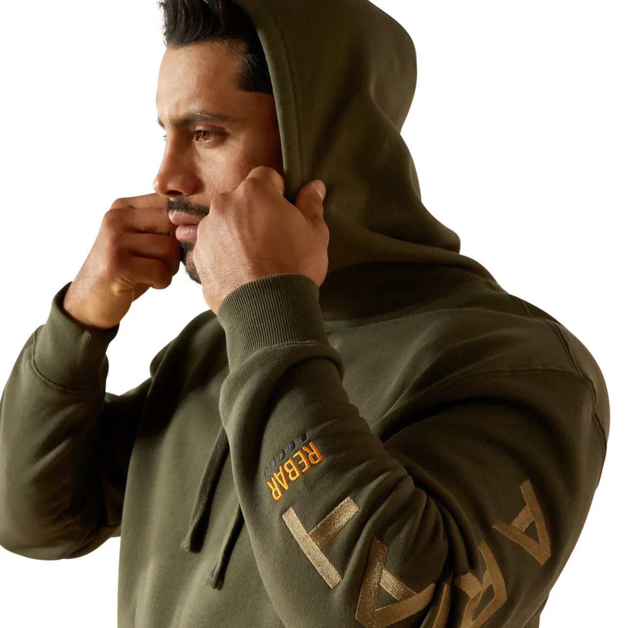 Ariat Men's Rebar Graphic Hoodie - Grape Leaf/ Dried Herb - Image 3