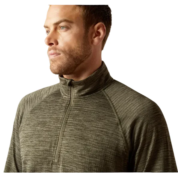 Ariat Men's Rebar Gridwork Baselayer 1/4 Zip T-Shirt - Beetle - Image 3