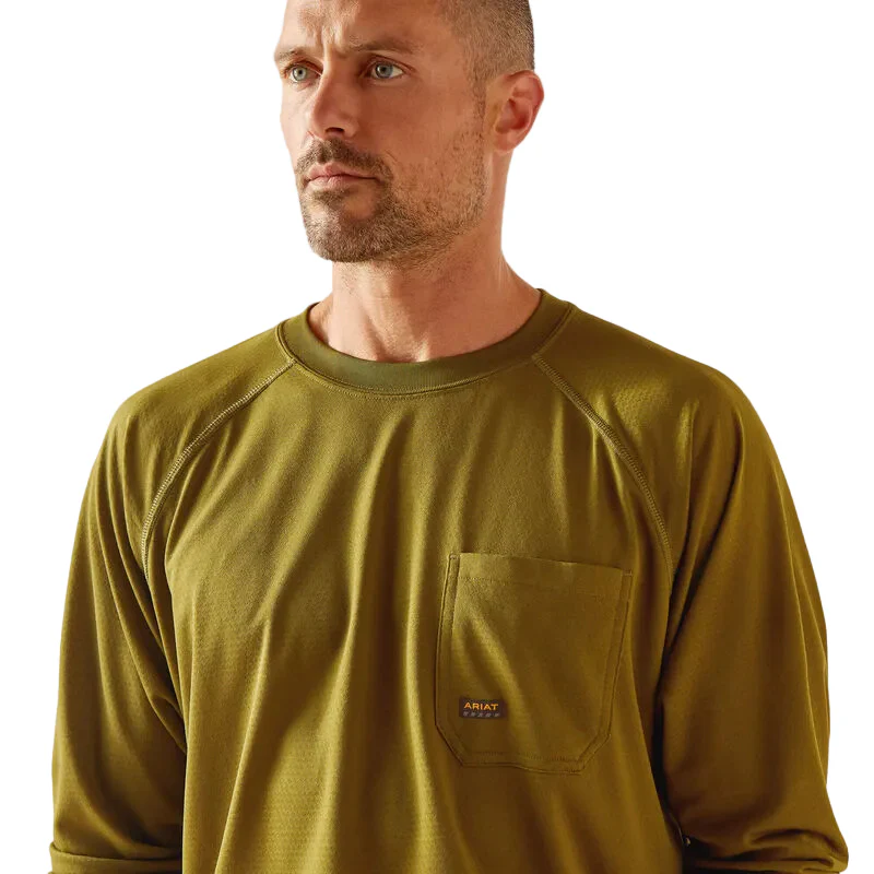 Ariat Men's Rebar Heat Fighter Jolly Wrencher Shirt - Lichen - Image 5