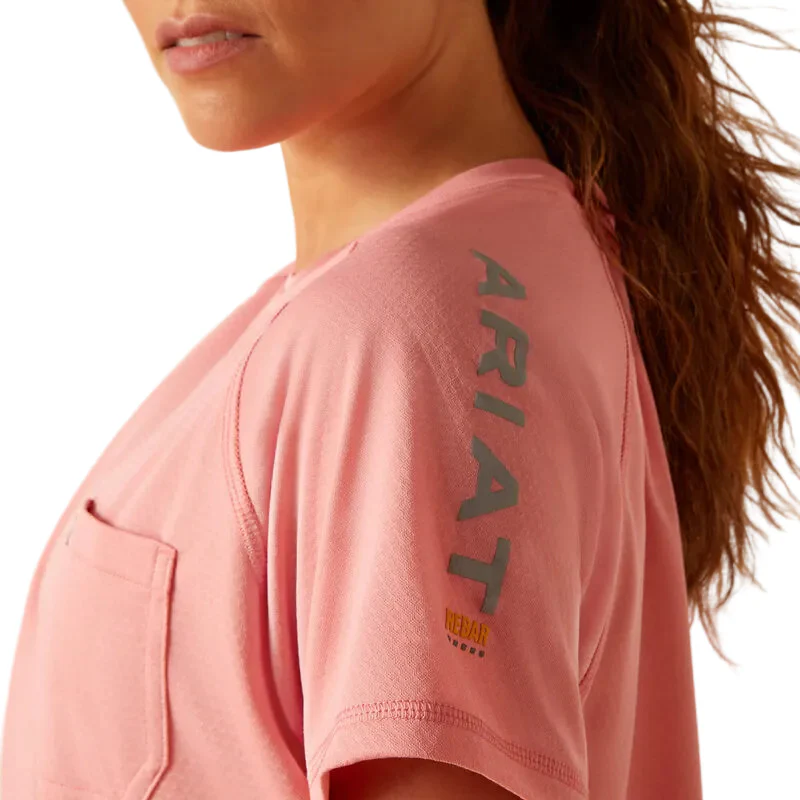 Ariat Men's Rebar Heat Fighter T-Shirt - Mauveglow Sharkskin - Image 4