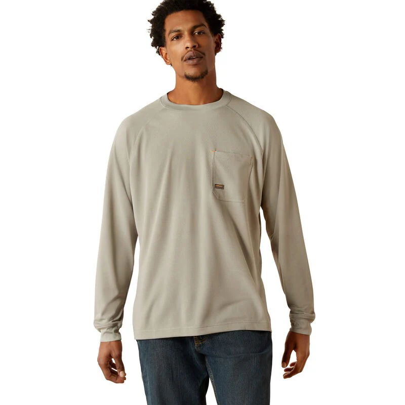 Ariat Men's Rebar Heat Fighter Work Hard Long Sleeve Tee Shirt - Assorted Colours - Image 3