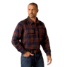 Ariat Men's Rebar Heavy Flannel Long Sleeve Work Shirt - Navy/Malbec