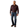 Ariat Men's Rebar Heavy Flannel Long Sleeve Work Shirt - Navy/Malbec - Image 4