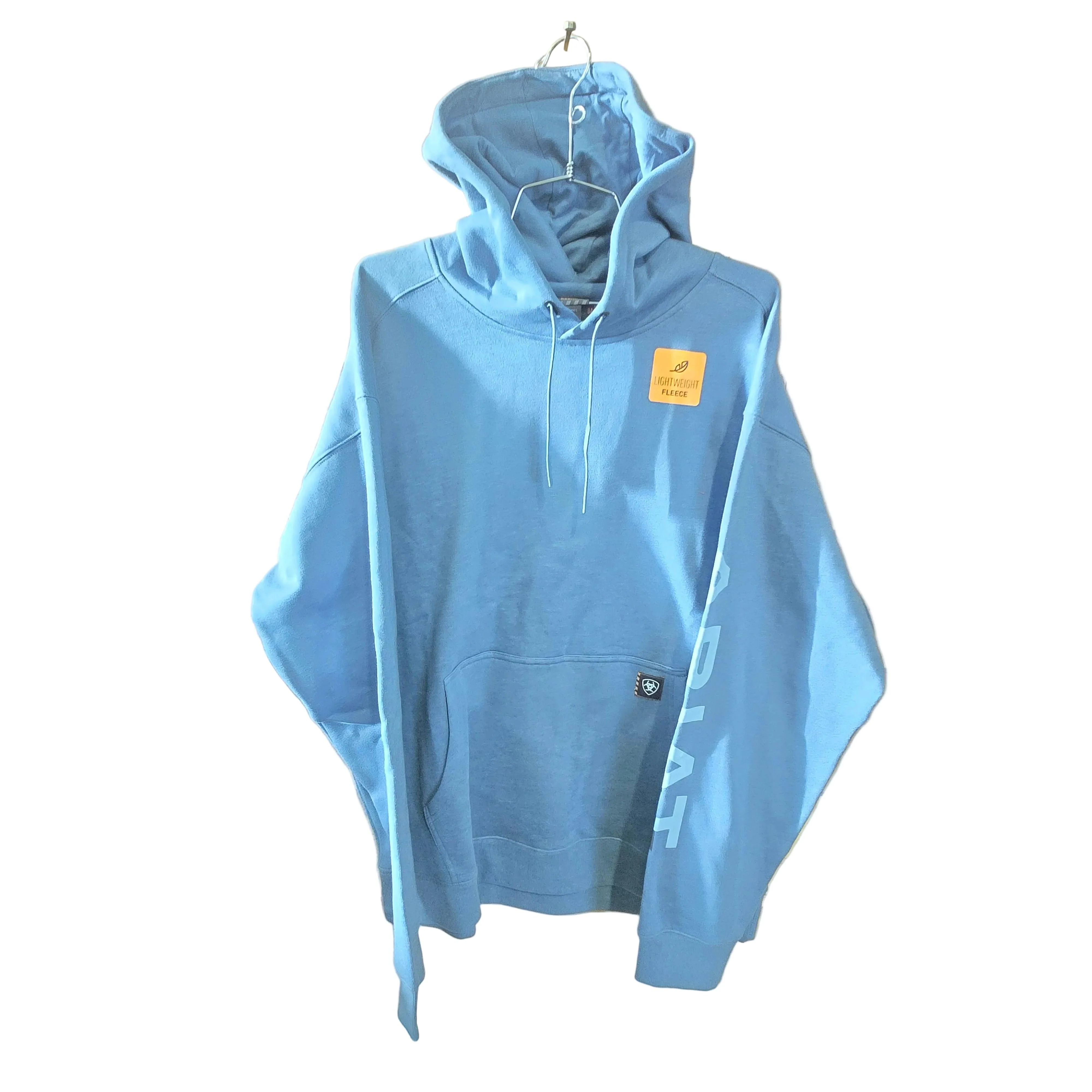 Ariat Men's Rebar Lightweight Logo Hoodie - Baleen Blue/Dusty Blue