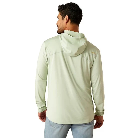 Ariat Men's Rebar Long Sleeve Sunblocker Hooded Tee Shirt- Blue Atoll - Image 5