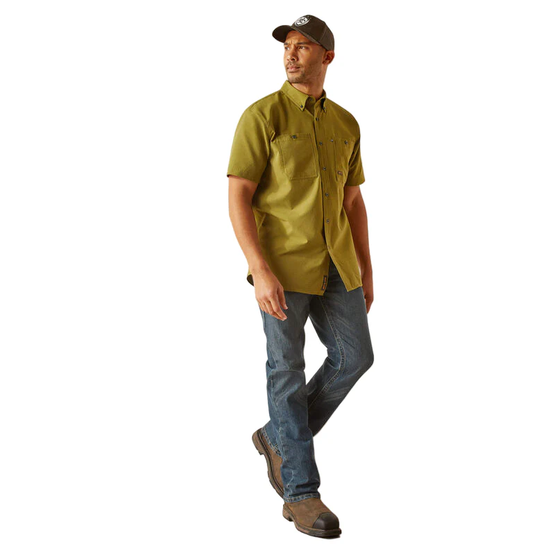 Ariat Men's Rebar Made Tough 360 Airflow Work Shirt - Lichen - Image 3