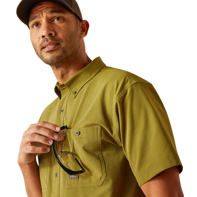 Ariat Men's Rebar Made Tough 360 Airflow Work Shirt - Lichen - Image 4
