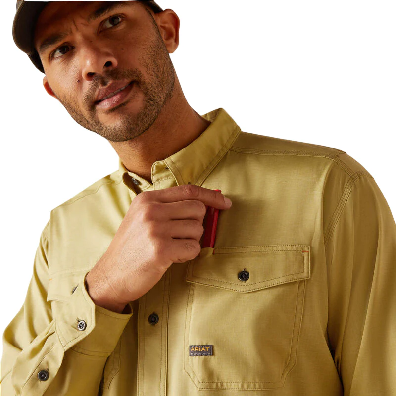 Ariat Men's Rebar Made Tough VentTEK DuraStretch Work Shirt - Peatmoss Heather - Image 4
