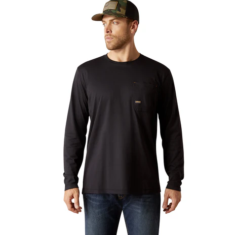 Ariat Men's Rebar  Workman Chrome Skull T-Shirt - Black - Image 2