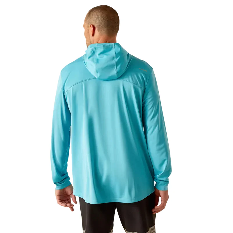 Ariat Men's Rebar Sunblocker Hooded T-Shirt - Maui Blue - Image 2