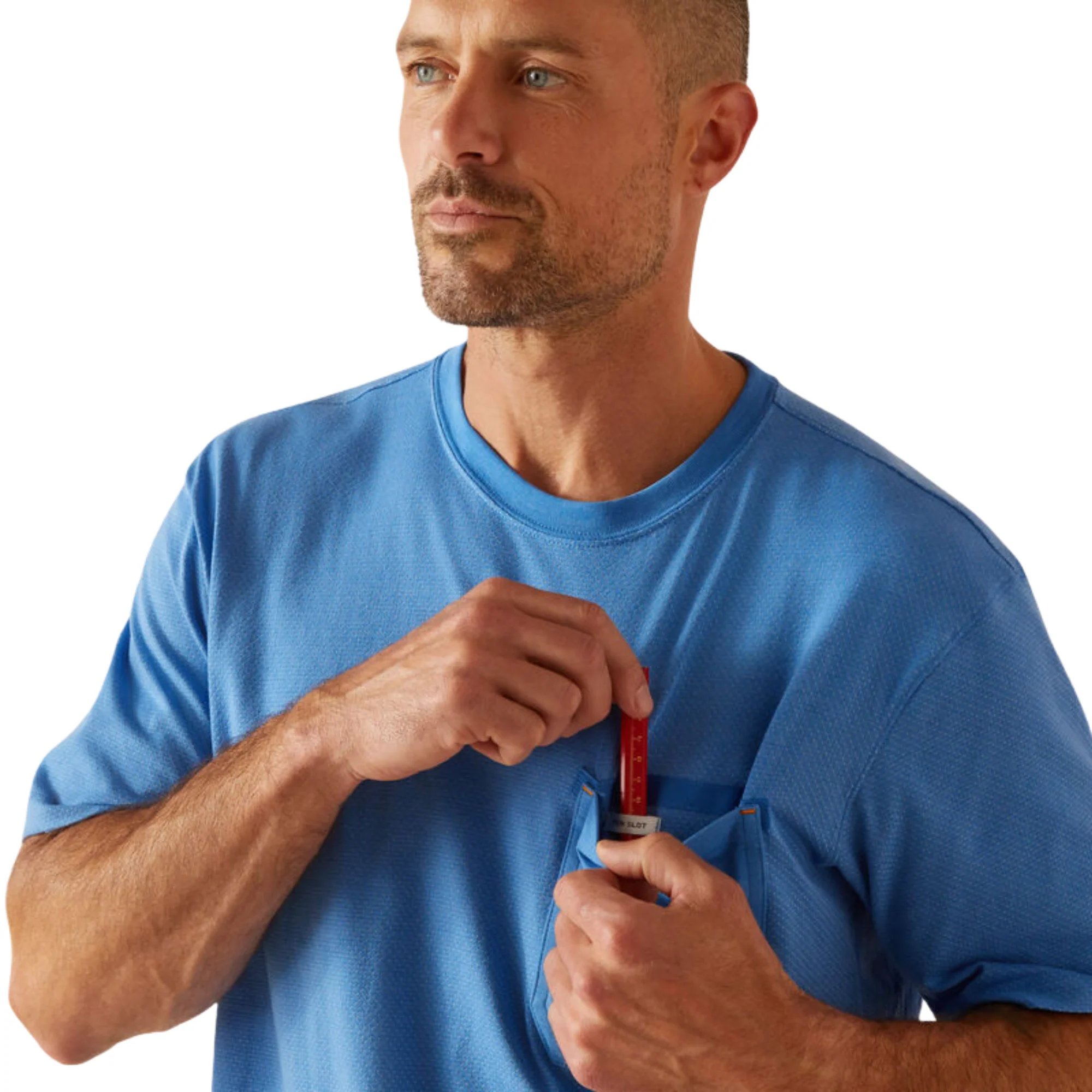 Ariat Men's Rebar Workman 360 Airflow T-Shirt - Campanula Heather - Image 4