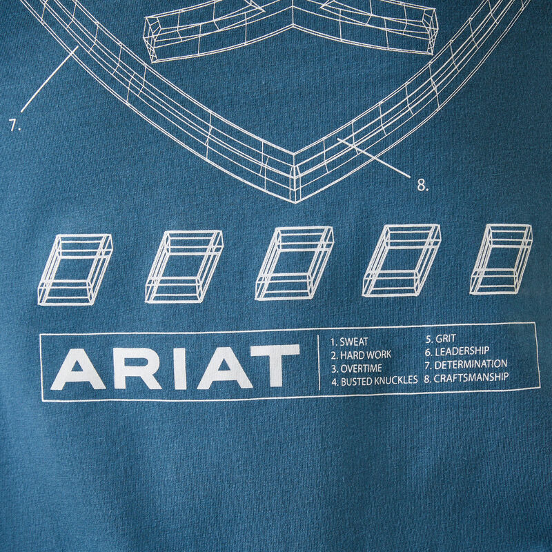 Ariat Men's Rebar Workman Blueprint Long Sleeve Shirt - Indian Teal - Image 7