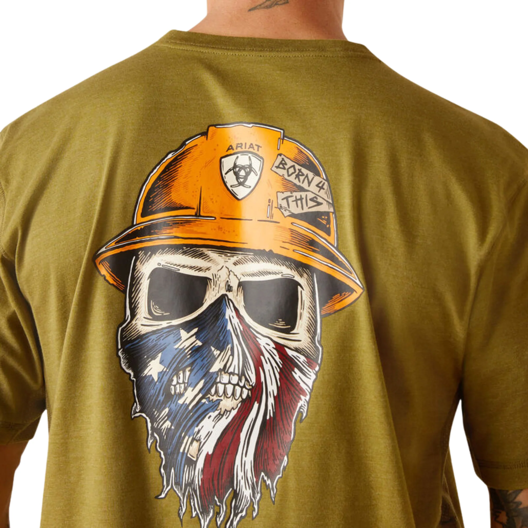 Ariat Men's Rebar Workman Born T-Shirt - Lichen Heather - Image 4
